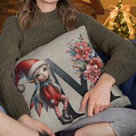 かわいいクリスマスエルフ フェスティブ M フェイクタン レザー クッション
