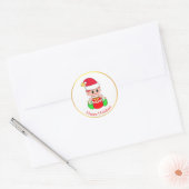 かわいいクリスマスエルフ ラウンドシール (封筒)