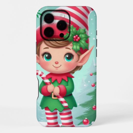 かわいいクリスマスエルフ iPhoneケース (裏面)