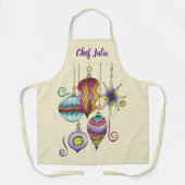 かわいいクリスマスエレガントとガラスファンシーオーナメント エプロン (正面)