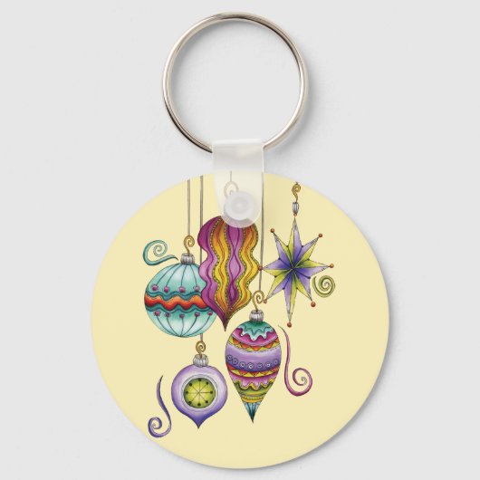 かわいいクリスマスエレガントとガラスファンシーオーナメント キーホルダー (正面)