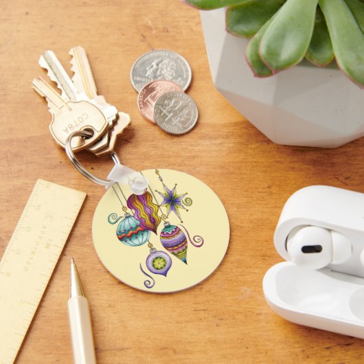 かわいいクリスマスエレガントとガラスファンシーオーナメント キーホルダー (デスク)