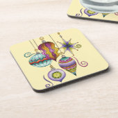 かわいいクリスマスエレガントとガラスファンシーオーナメント コースター (左側)