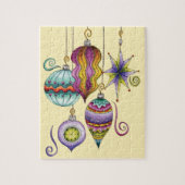 かわいいクリスマスエレガントとガラスファンシーオーナメント ジグソーパズル (縦)