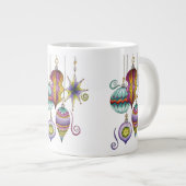 かわいいクリスマスエレガントとガラスファンシーオーナメント ジャンボコーヒーマグカップ (正面右)