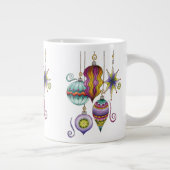 かわいいクリスマスエレガントとガラスファンシーオーナメント ジャンボコーヒーマグカップ (右)