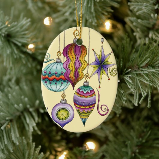 かわいいクリスマスエレガントとガラスファンシーオーナメント セラミックオーナメント (ツリー)