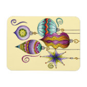 かわいいクリスマスエレガントとガラスファンシーオーナメント マグネット (横)