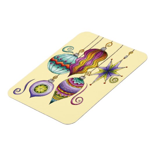 かわいいクリスマスエレガントとガラスファンシーオーナメント マグネット (左側)