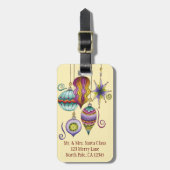 かわいいクリスマスエレガントとガラスファンシーオーナメント ラゲッジタグ (正面縦)