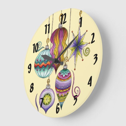 かわいいクリスマスエレガントとガラスファンシーオーナメント ラージ壁時計 (傾斜)