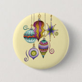 かわいいクリスマスエレガントとガラスファンシーオーナメント 缶バッジ (正面)