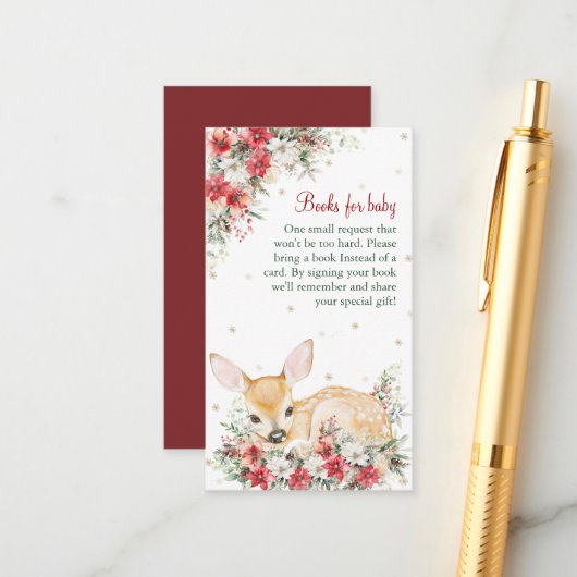 かわいいクリスマスオーディアベビーシャワーブックベビー エンクロージャーカード (正面/裏面インサイチュ)