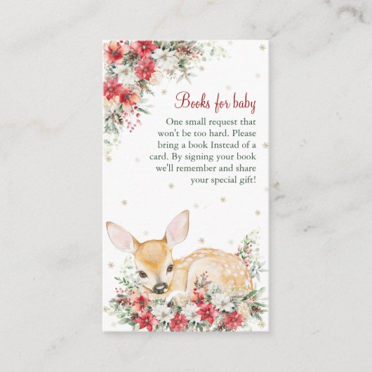 かわいいクリスマスオーディアベビーシャワーブックベビー エンクロージャーカード (正面)