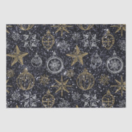 かわいいクリスマスオーナメントブラック 薄葉紙