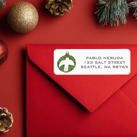 かわいいクリスマスオーナメント鳥カスタムの宛名ラベル ラベル