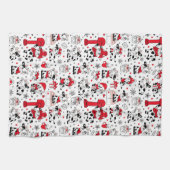 かわいいクリスマスカウブル キッチンタオル (横)