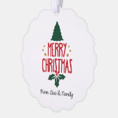 かわいいクリスマスカスタムオーナメントカード オーナメントカード (左)