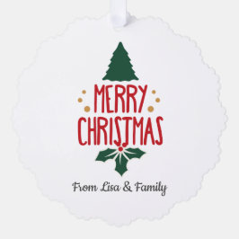 かわいいクリスマスカスタムオーナメントカード オーナメントカード