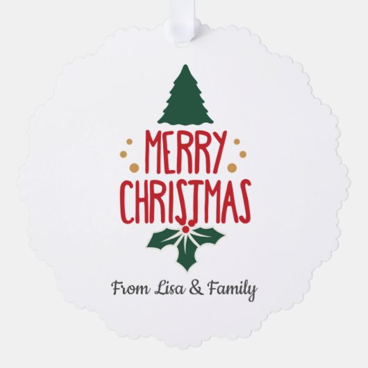 かわいいクリスマスカスタムオーナメントカード オーナメントカード (正面)