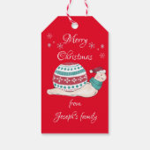 かわいいクリスマスカタツムリ ギフトタグ (裏面)