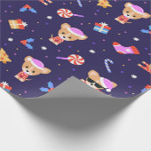 かわいいクリスマスカップ ラッピングペーパー (角)