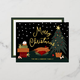 かわいいクリスマスカップ 箔シーズンポストカード