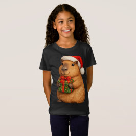 **かわいいクリスマスカピバラキッズTシャツ – サンタカピ** Tシャツ