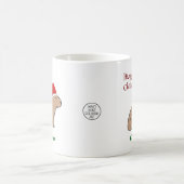かわいいクリスマスカピバラ動物サンタハット コーヒーマグカップ (中央)