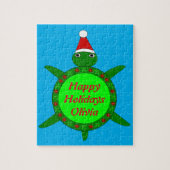 かわいいクリスマスカメと花の殻カスタム付き ジグソーパズル (縦)