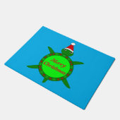 かわいいクリスマスカメと花の殻カスタム付き ドアマット (アングル)