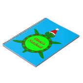 かわいいクリスマスカメと花の殻カスタム付き ノートブック (左側)