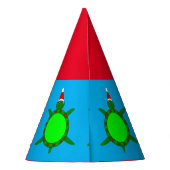 かわいいクリスマスカメと花の殻カスタム付き パーティーハット (裏面)