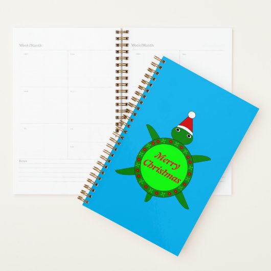 かわいいクリスマスカメと花の殻カスタム付き プランナー手帳 (ディスプレー)