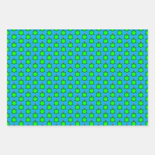 かわいいクリスマスカメと花の殻カスタム付き ラッピングペーパーシート (正面3)