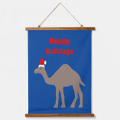 かわいいクリスマスカメルカスタムメッセージ 吊り下げ型タペストリー (正面)
