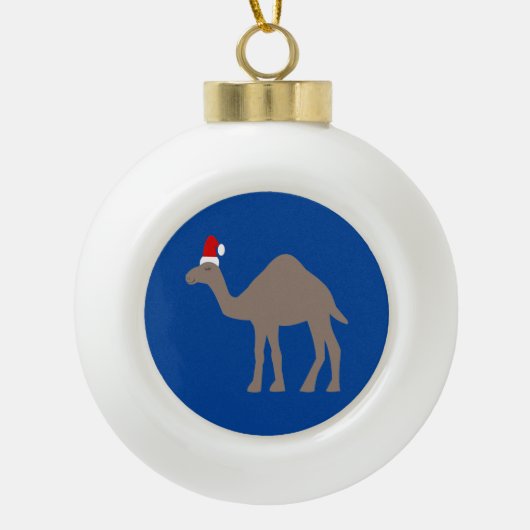 かわいいクリスマスカメル セラミックボールオーナメント (正面)