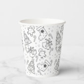 かわいいクリスマスカラーリングカップ 紙コップ (裏面)