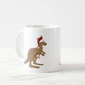 かわいいクリスマスカンガルー コーヒーマグカップ (正面左)