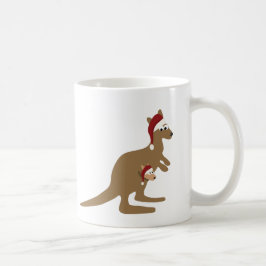 かわいいクリスマスカンガルー コーヒーマグカップ
