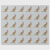 かわいいクリスマスカンガルー ラッピングペーパー (フラット)