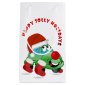 かわいいクリスマスカーアニメ スモールペーパーバッグ (正面)