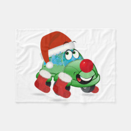 かわいいクリスマスカーアニメ フリースブランケット