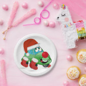 かわいいクリスマスカーアニメ ペーパープレート (パーティー)