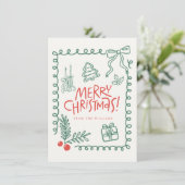 かわいいクリスマスカード 落書き風で楽しい (スタンド正面)