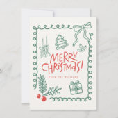 かわいいクリスマスカード 落書き風で楽しい (正面)
