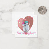 かわいいクリスマスカード。雪だるまクリスマスカード。 ノートカード (正面/裏面インサイチュ)