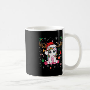 かわいいクリスマスガールズウィメンズクリスマスユニコーンディアキリ コーヒーマグカップ
