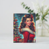 かわいいクリスマスガール ポストカード (スタンド正面)