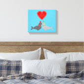 かわいいクリスマスキスをするシール キャンバスプリント (インサイチュ (寝室))